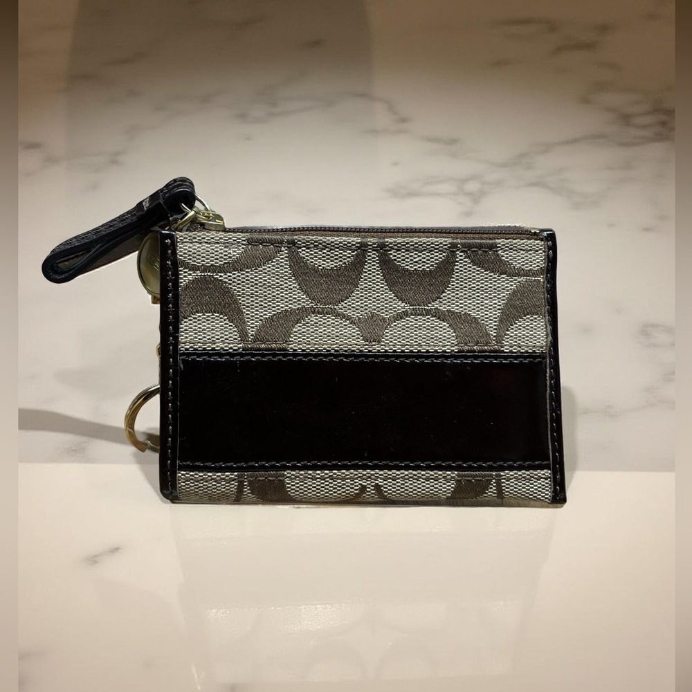 Coach Vintage Mini Keychain Card Wallet Brown and Tan.